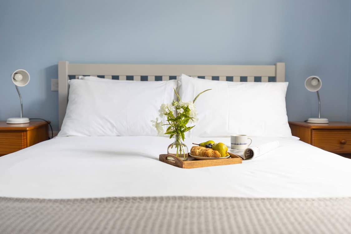Breakfast in bed? Why not, you are on holiday.