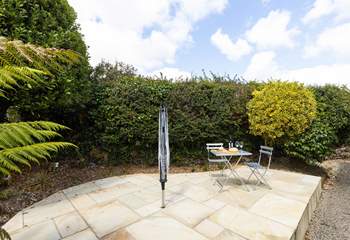 This secluded spot is a great place to unwind but please note there is a step up. Dry off your beach towels on the rotary drier.