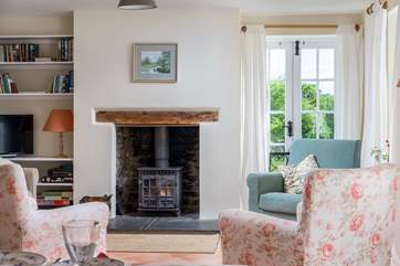 Snuggle up around the splendid wood-burning stove.