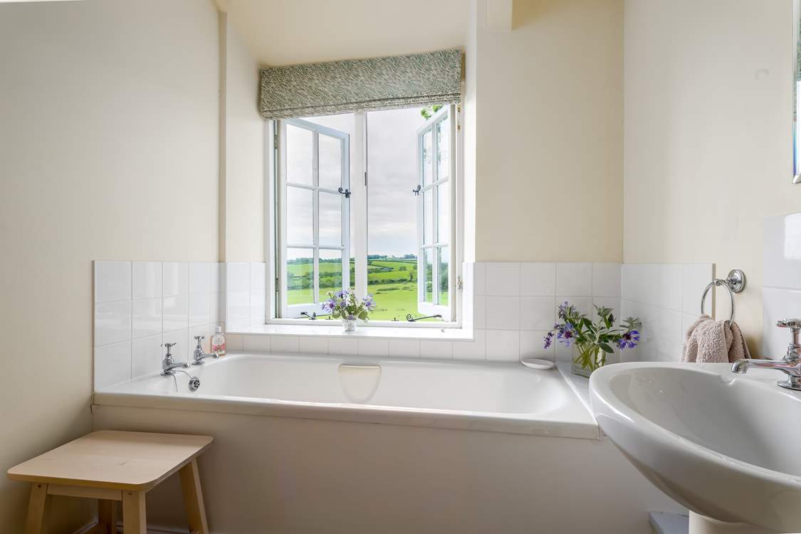 Run yourself a bath and gaze out towards the beautiful surrounding countryside.