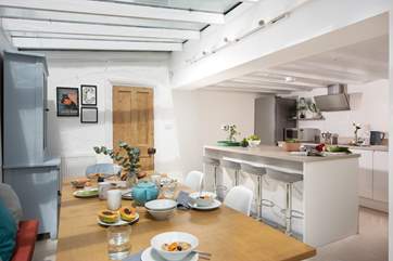 Beautiful kitchen and dining area.