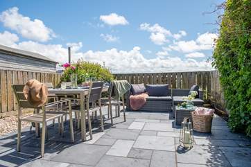 A lovely spot for outdoor dining and enjoying the sunshine.