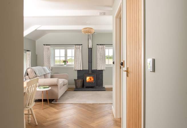 Snuggle up in front of the toasty wood-burner.