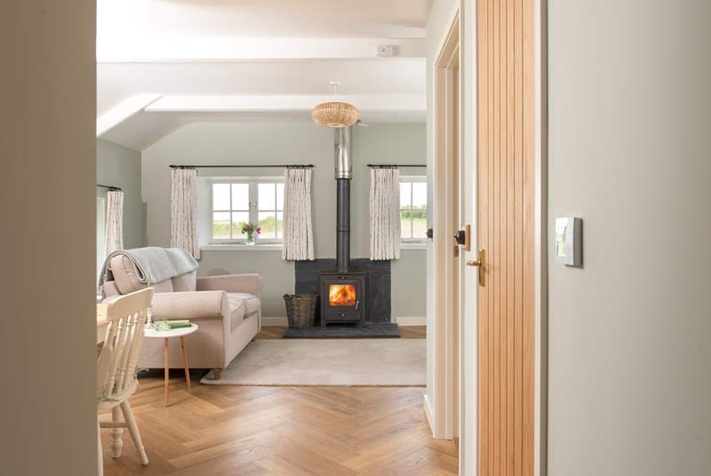 Snuggle up in front of the toasty wood-burner.
