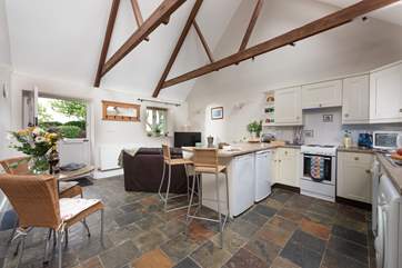 The stable-door lets the fresh air into the living area.