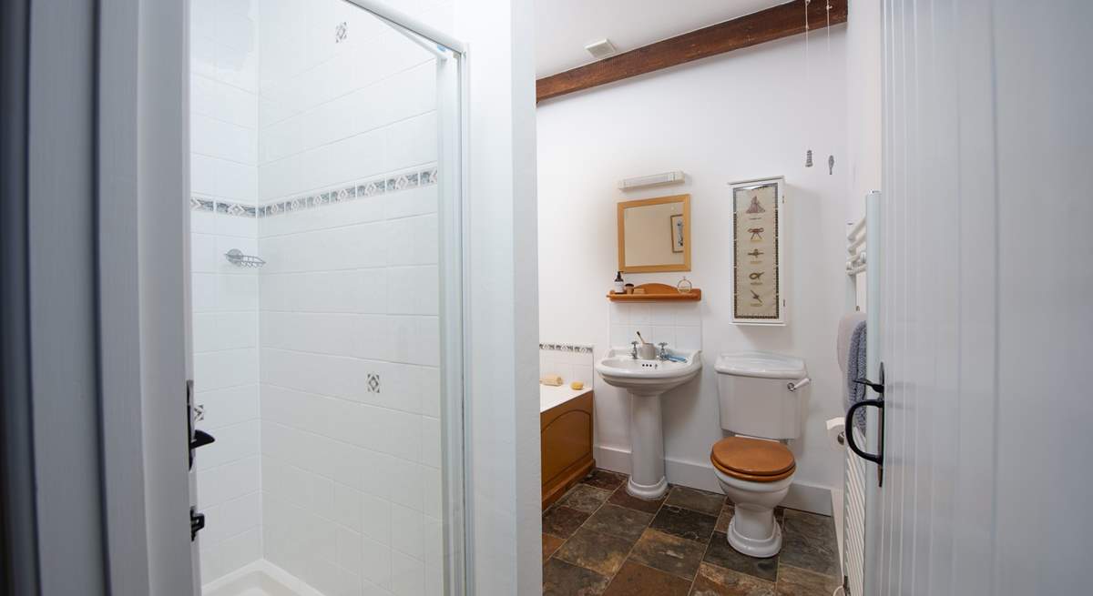 The bathroom has a bath and shower cubicle so you can choose between a long soak or a refreshing shower.