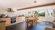 The kitchen/dining area is so light and airy.