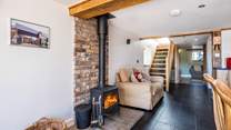 The wood-burning stove is perfect for those chilly afternoons and evenings.