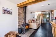 The wood-burning stove is perfect for those chilly afternoons and evenings.