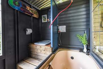 This hideaway has an off-grid bathroom, with a gas shower and compost loo.