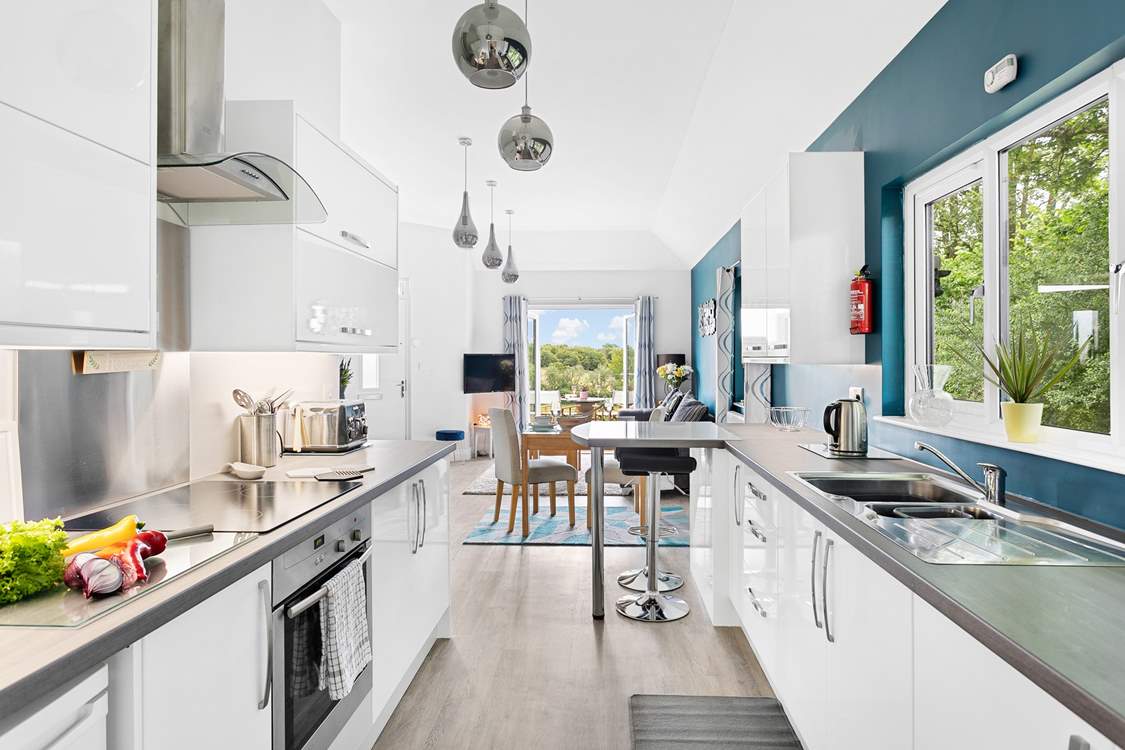 The open plan living area is a great place to relax.