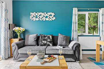 Settle down on the fabulous sofa.