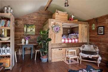 The cabin is wonderfully decorated.