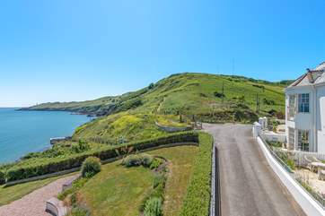 Sitting on the clifftop, Start Bay is just a hop, skip and a jump away from the sea.