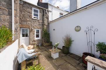 The sheltered back courtyard.