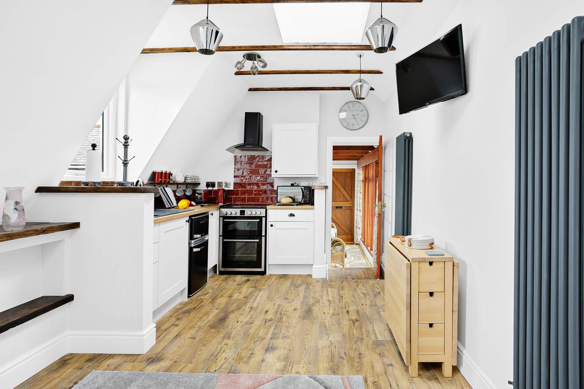 With the table tucked away there is more space to enjoy.