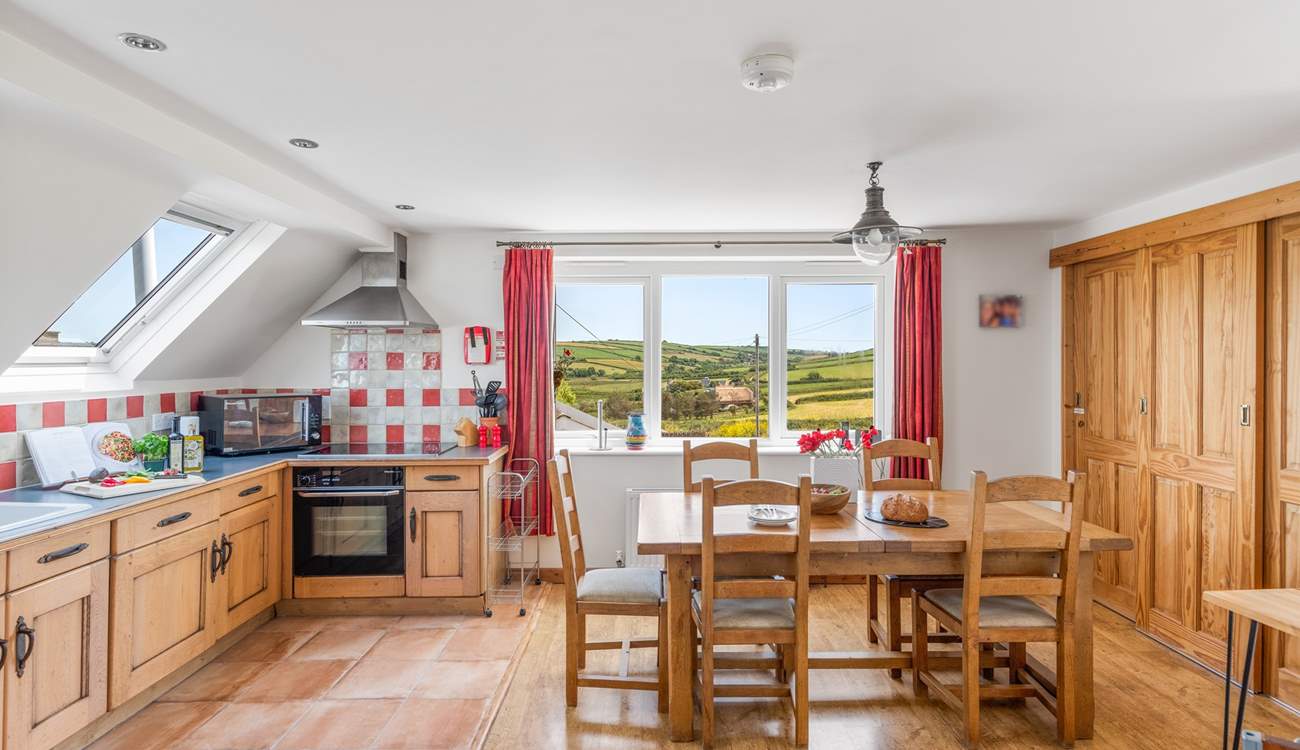 The welcoming kitchen is perfect for hearty family meals.