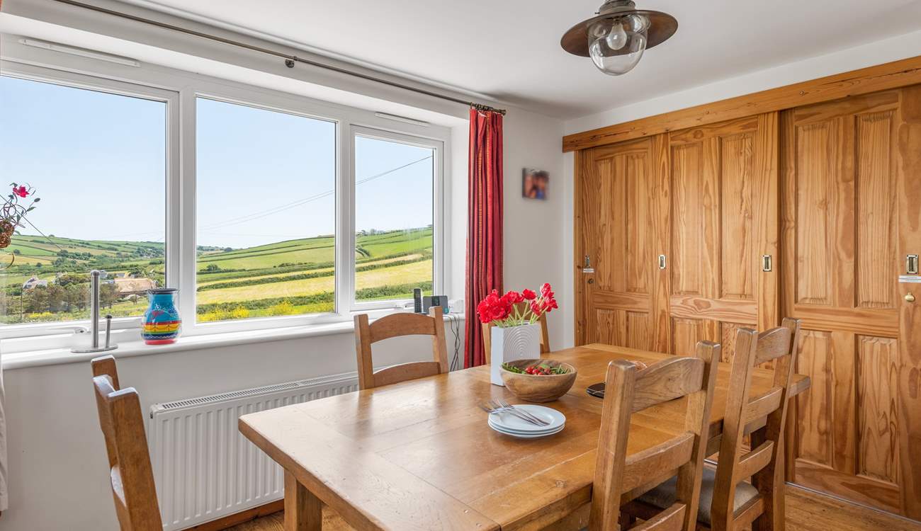 Enjoy delicious meals at the homely dinner table.