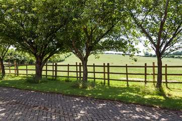 Stunning countryside view from the courtyard.