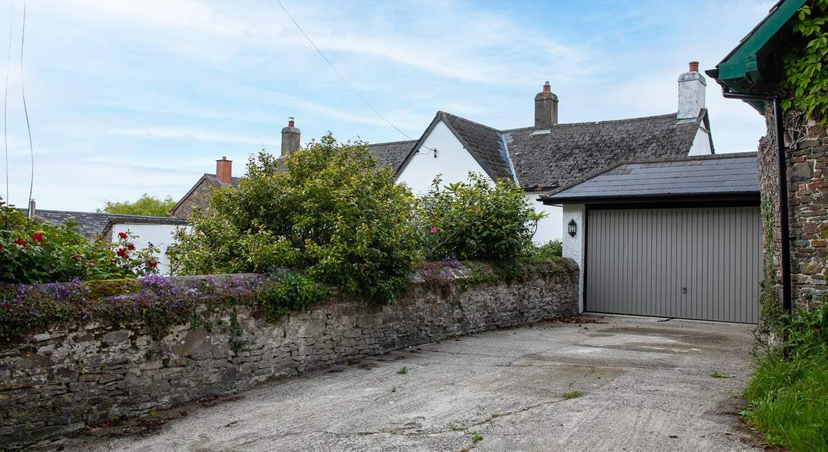 A garage is attached to the property but not for public use.