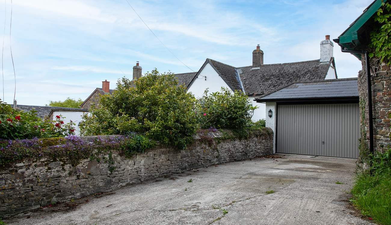 A garage is attached to the property but not for public use.