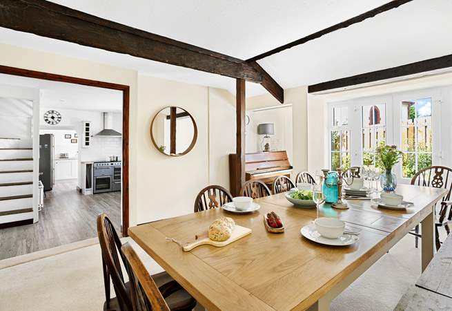 The gorgeous kitchen and dining-room are great for sociable evenings together.