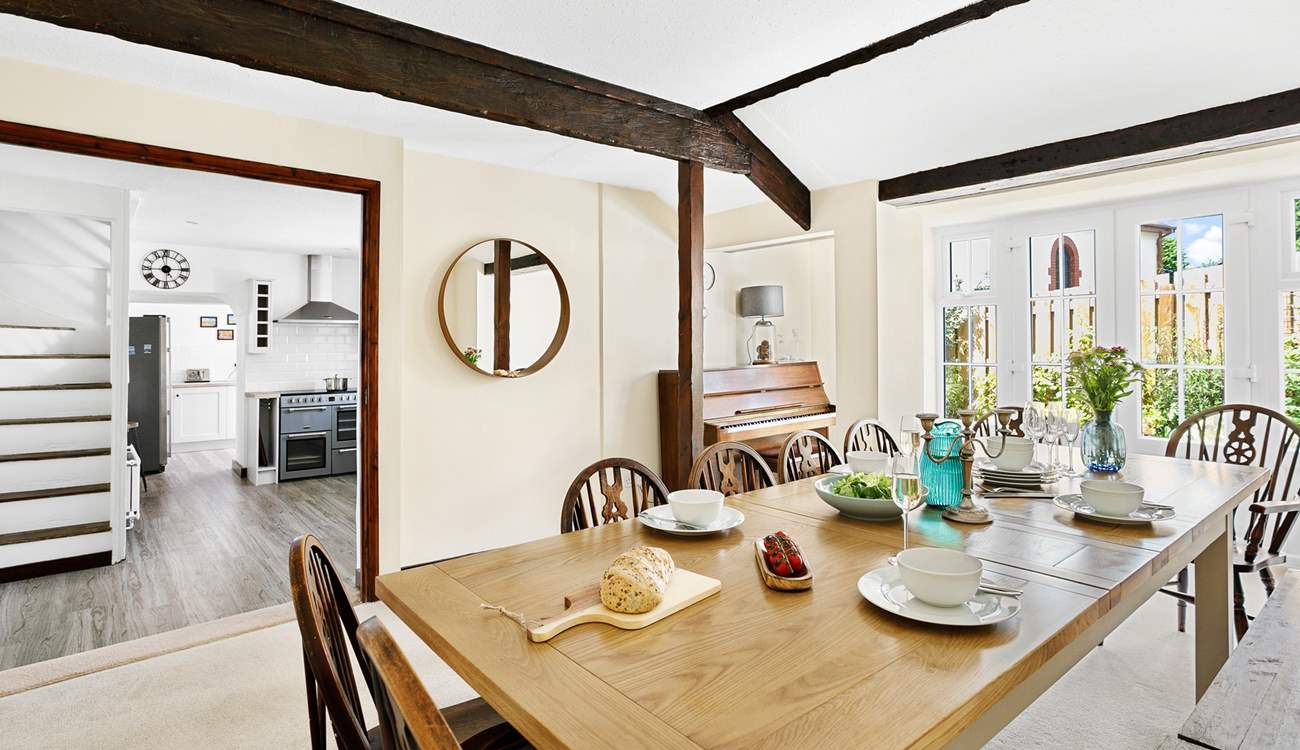 The gorgeous kitchen and dining-room are great for sociable evenings together.