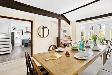The gorgeous kitchen and dining-room are great for sociable evenings together.