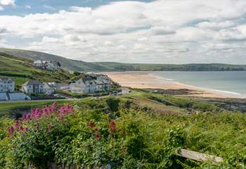 Enjoy the sand dunes at Woolacombe, a former Britain's best beach winner.