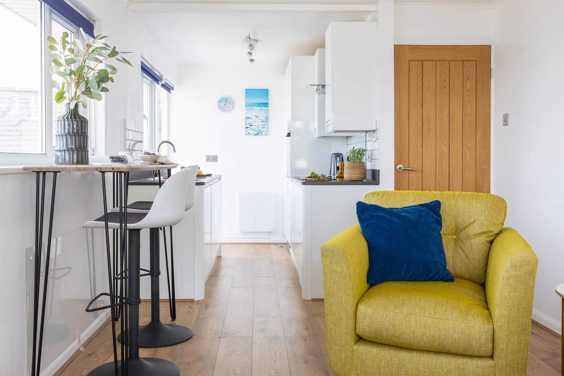 The breakfast-bar is in the perfect spot for watching the water world go by.