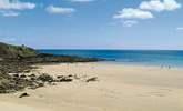 Porthcurnick beach at low tide. - Thumbnail Image