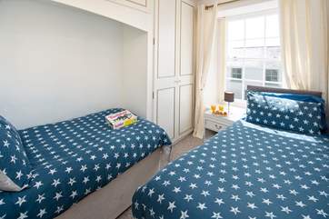 Beautiful Welsh sunshine floods into the second twin room.