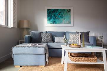 Relax on the cosy sofa.