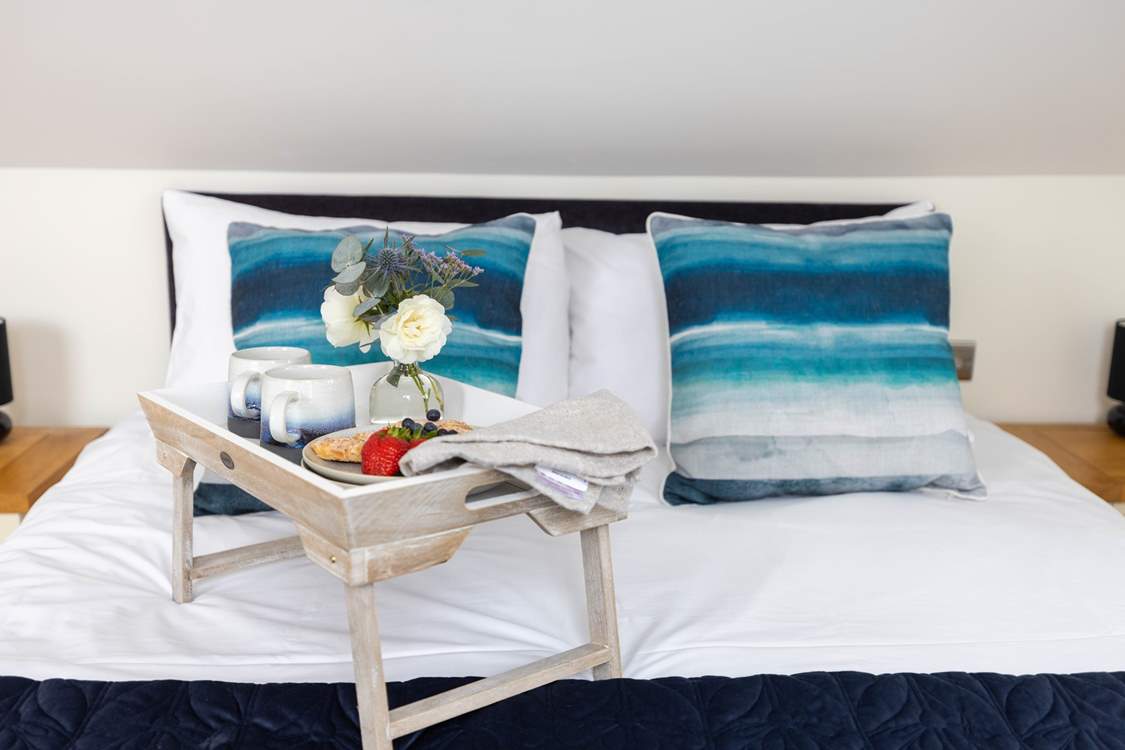 Breakfast in bed? Why not, you are on holiday!