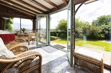 The sunny conservatory - ideal for getting lost in a good book.