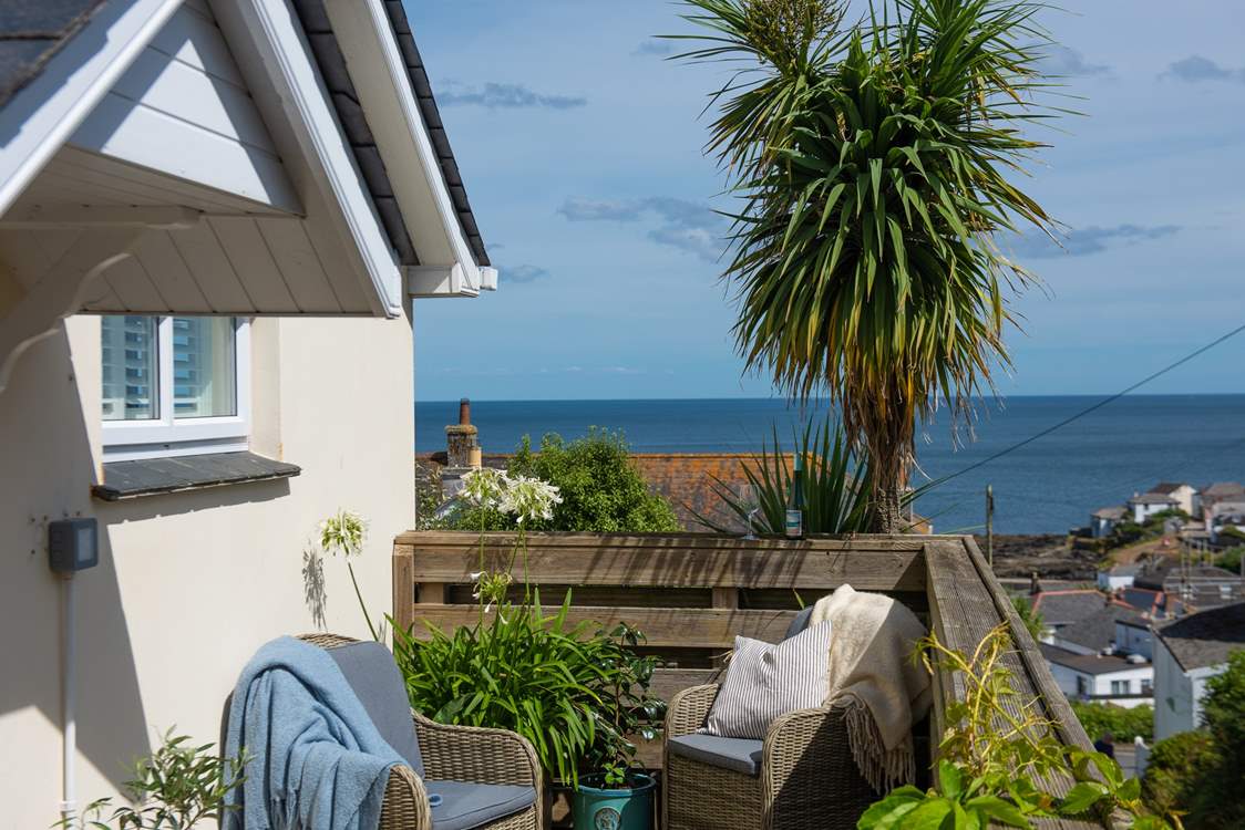 This gorgeous spot on the deck catches the evening sunshine.