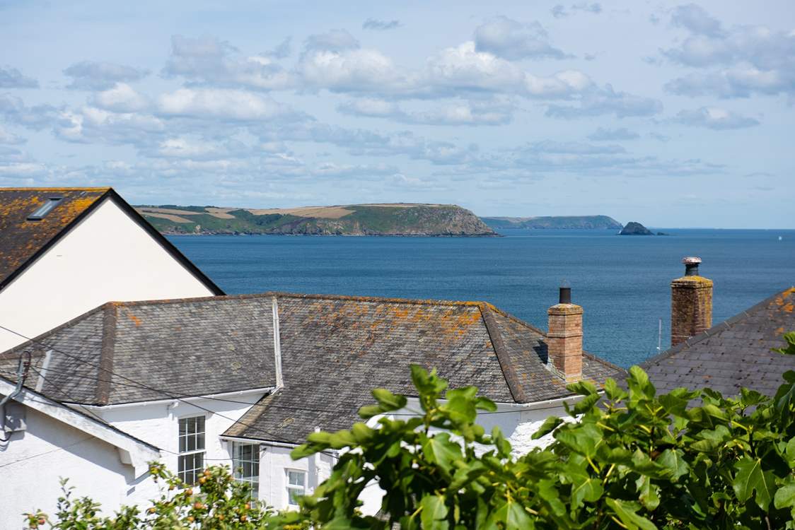 The wonderful view over to Nare head and Gull rock with the Dodman in the distance.