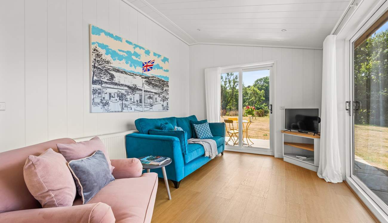 The open plan living space has views from every window.