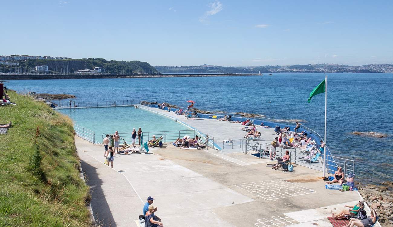 The seawater swimming pool at Brixham is a great place to spend the day.