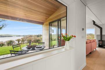 The delightful deck area is perfect for al fresco dining.