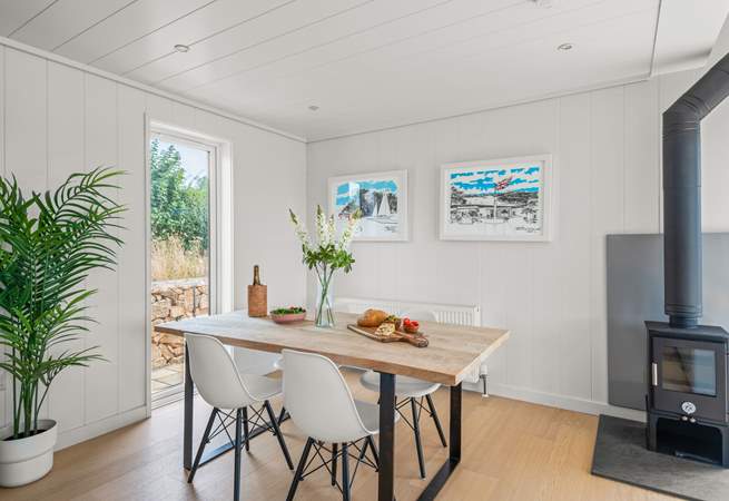 Light the wood-burner for a cosy atmosphere.