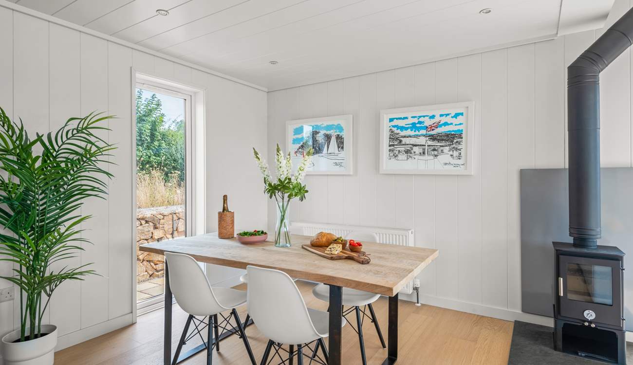 Light the wood-burner for a cosy atmosphere.