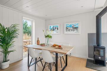Light the wood-burner for a cosy atmosphere.