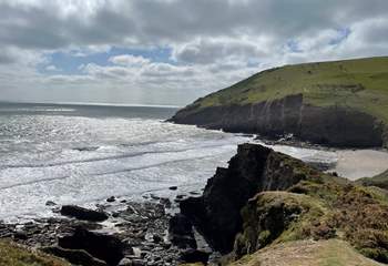 You can wander down to the magical beach of Mansands via the coastal path.