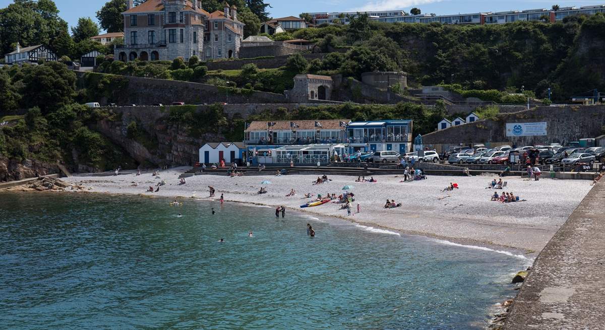 The Blue Flag Breakwater Beach in Brixham is perfect for both young and old.