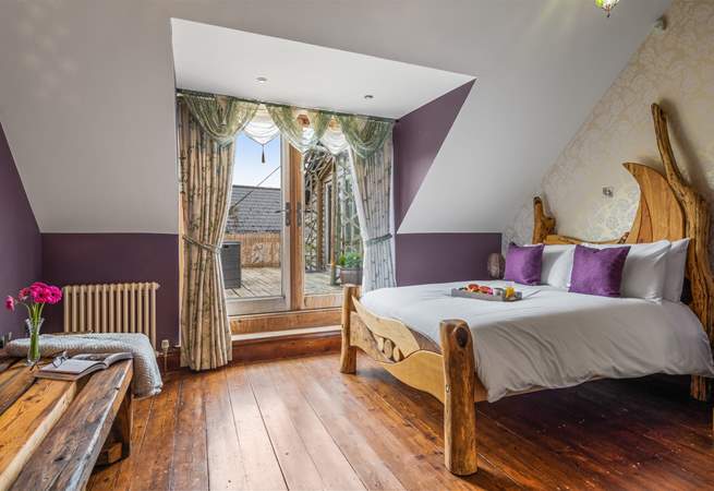 Bedroom 3 is a wonderful double room with double doors leading out to the terrace. Please tread carefully up the steps when accessing the terrace.
