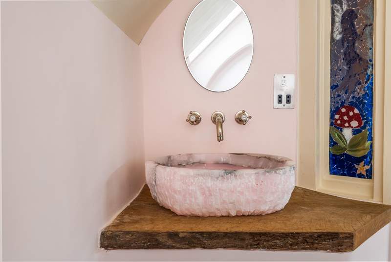 We love the rose quartz sink!