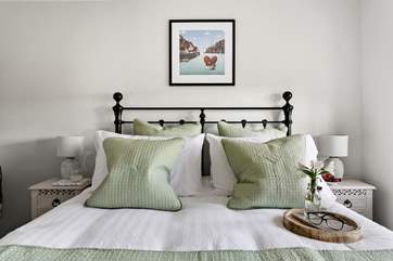 Sink into the gorgeous king-size bed.