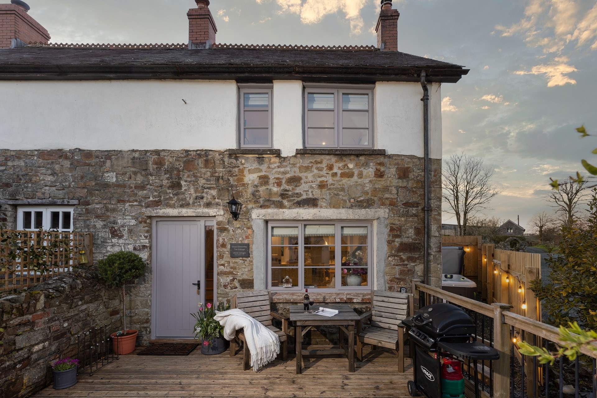 As the sun sets enjoy dreamy evenings at The Cottage.
