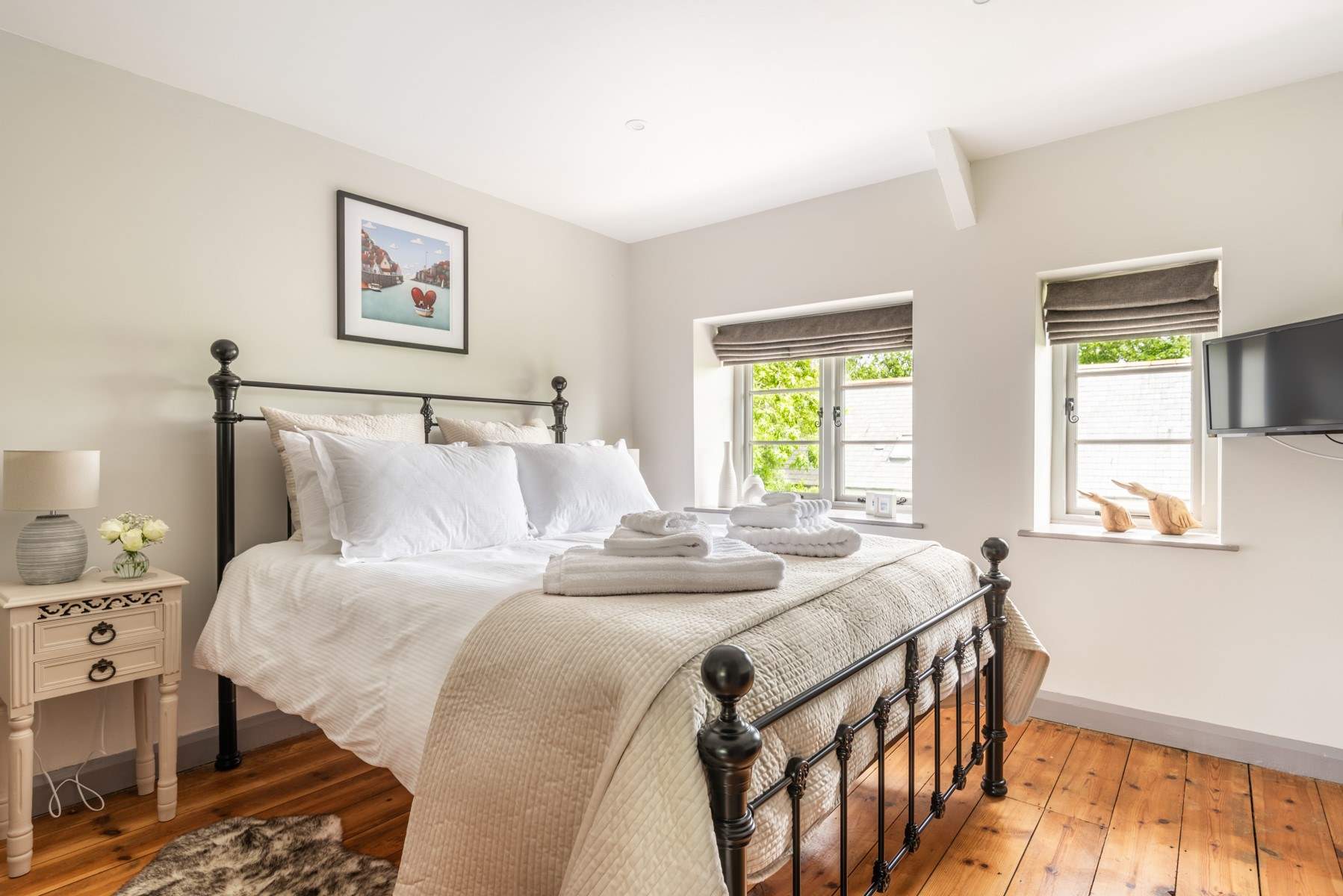 Sink into the gorgeous king-size bed.